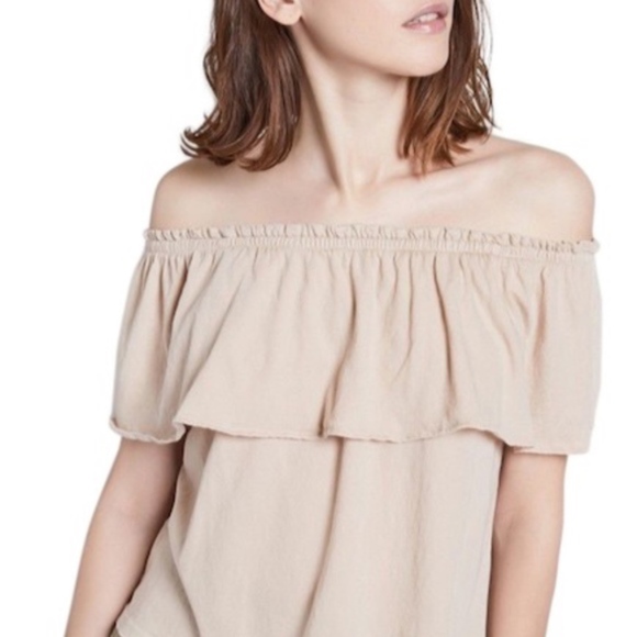 Current/Elliott Tops - Current/Elliott Ruffle Off-the-Shoulder Top SIZE 1